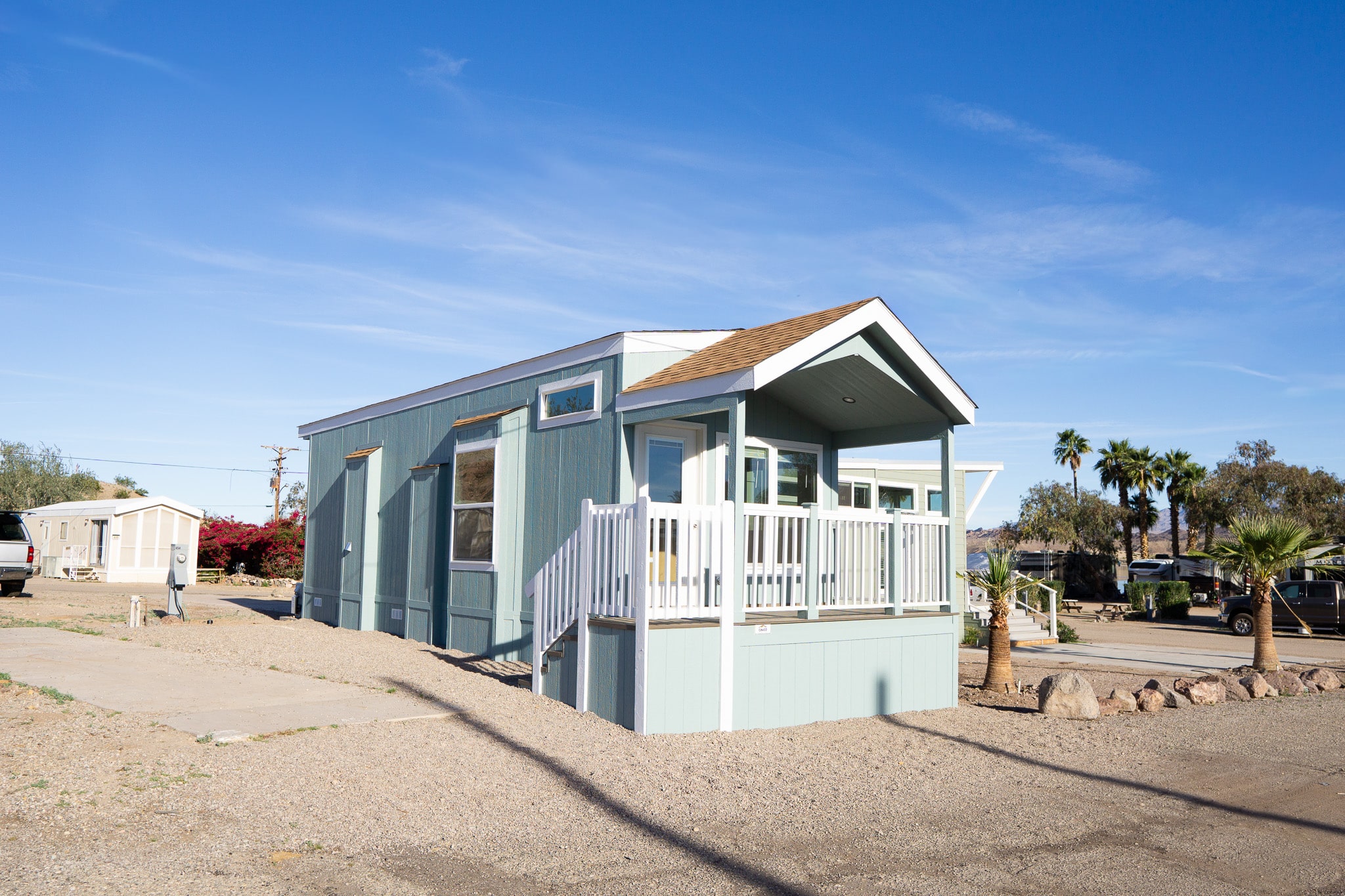 Park Model rentals offer amenities, including a drip coffee maker.